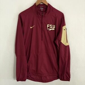 Nike Florida State University Seminoles 1/2 Zip Pullover Mens L Lightweight FSU
